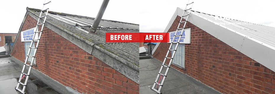 Asbestos roof replacement on industrial unit in Leicester