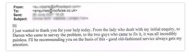 Northampton roofers feedback