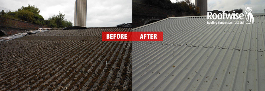 Asbestos roof replacement on property Leicester