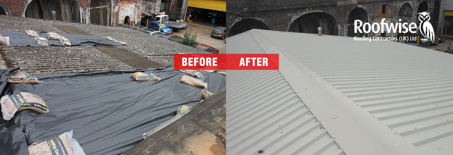 Overroofing of asbestos roof